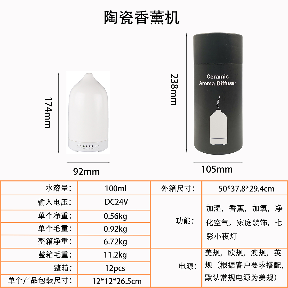 陶瓷香薰机包装