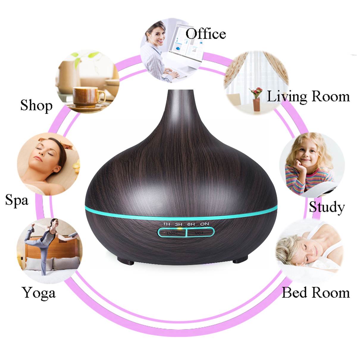 Wood Grain Essential Oil Diffusers